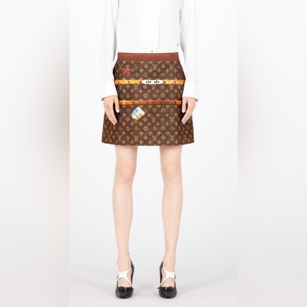 Louis Vuitton Brown Monogram Mini Skirt